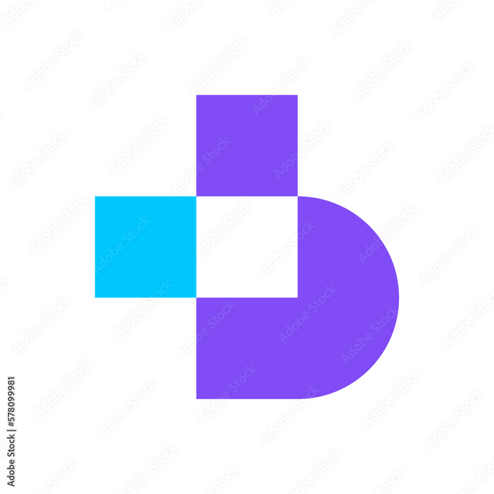 Letter B pixel digital abstract logo design Letter B pixel digital abstract logo design