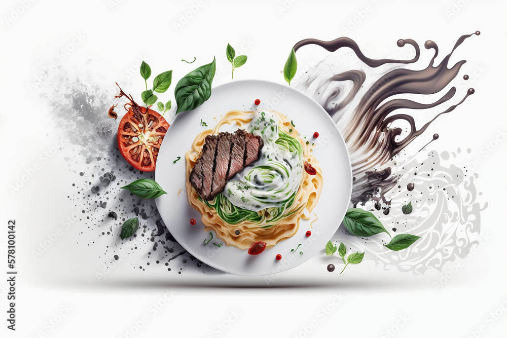 delicious meal on white theme delicious meal on white theme