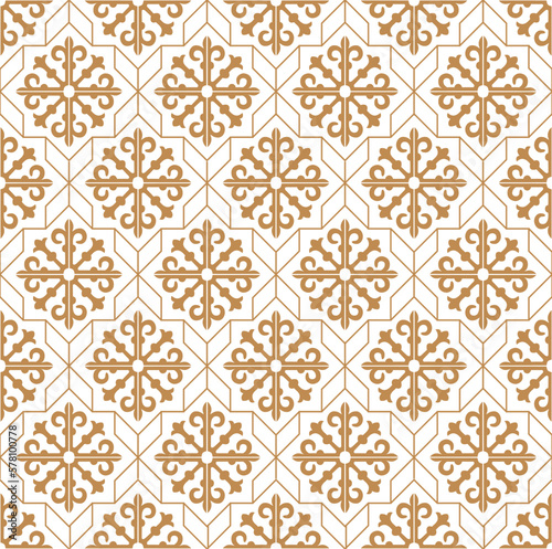 Vector abstract oriental pattern. gold line with Arabic ornaments. Patterns, backgrounds and wallpapers for your design. Textile ornament. Vector illustration.
