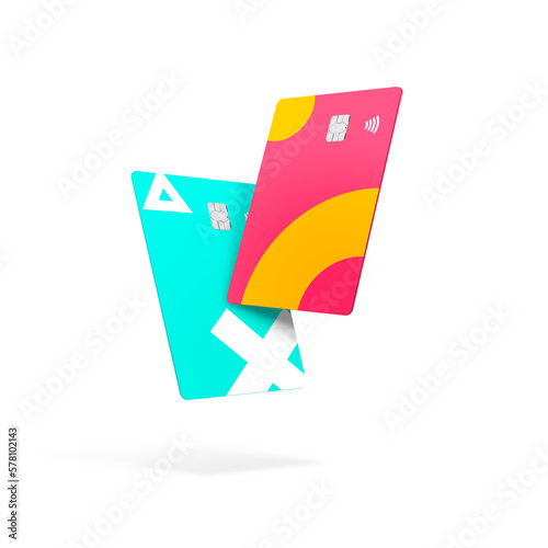 Colorful vertical credit card