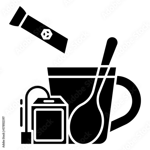 tea white sugar sachet icon