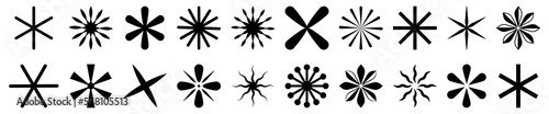 Asterisk icons set. Vector illustration isolated on white background photo
