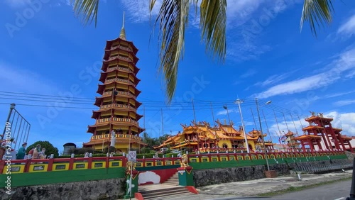 External view of Aesthetic Peak Nam temple on a clear day