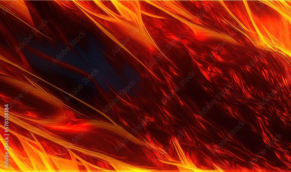  an abstract background of red and yellow fire and flames with a black background.  generative ai