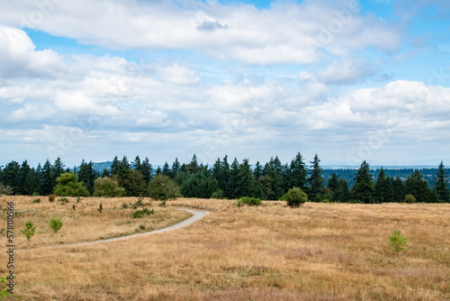Trail and Rolling Hills With Dry Meadows in Powell Butte Park in East Portland  OR