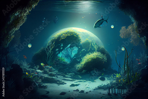 The world gone under water. AI generated ©  iiulia