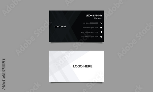 simple and minimal black color visiting card template.
