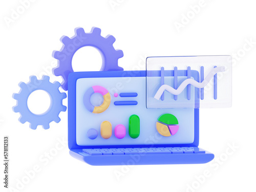 3D Refer a friend concept Social media marketing Business strategy of affiliate program and partnership Channel partner 3D rendering illustration