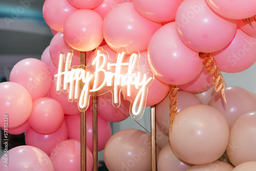 Tablou canvas happy birthday party balloons