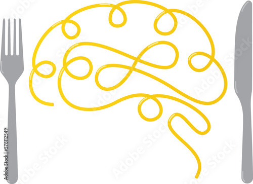 Pasta brain, spaghetti in the shape of brains