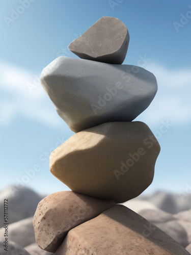 Balanced stones. Generative AI