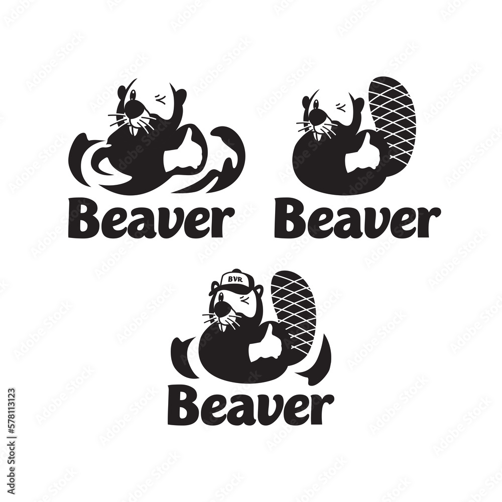 beaver logo illustration vector file