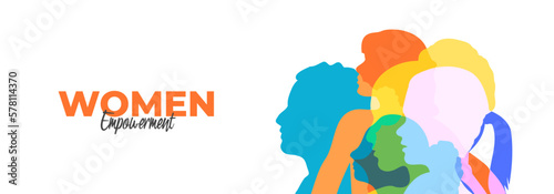 Women Empowerment Cover Design With Different Woman Face Silhouette Illustration For Women Day, Women's Equality Day, Mother Day