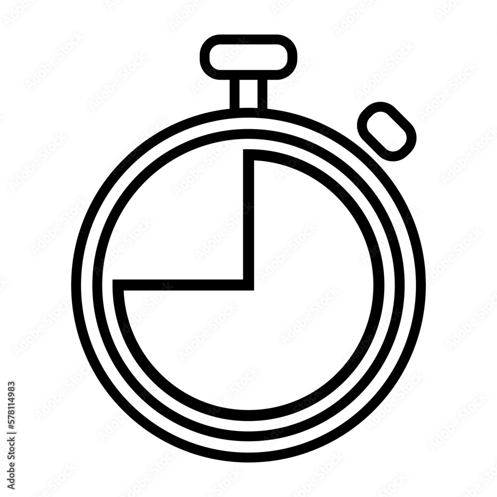 Timer line icon. Countdown timer symbol. Timer. Stopwatch. Vector illustration isolated on white background. Timer line icon. Countdown timer symbol. Timer. Stopwatch. Vector illustration isolated on white background.
