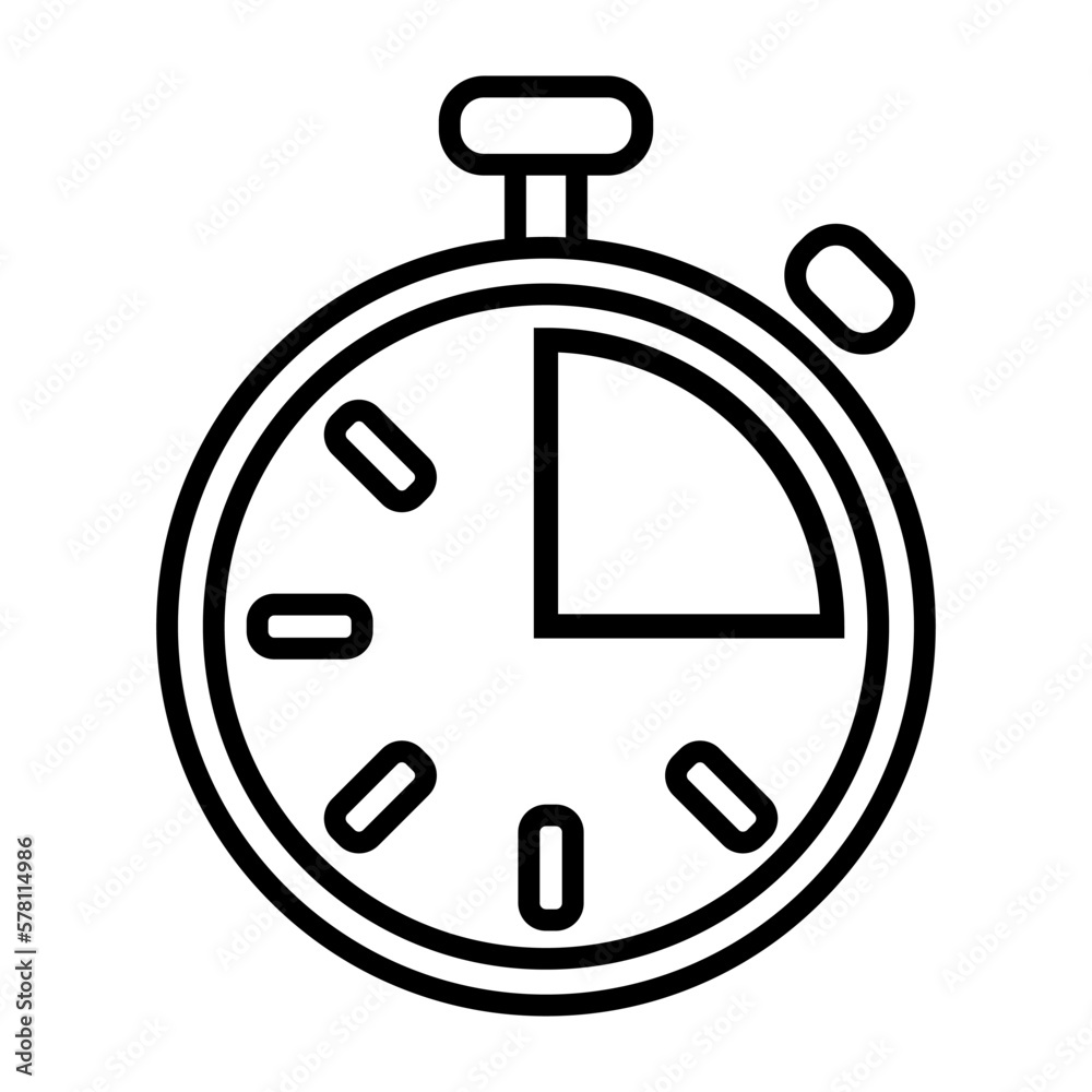 Timer line icon. Countdown timer symbol. Timer. Stopwatch. Vector