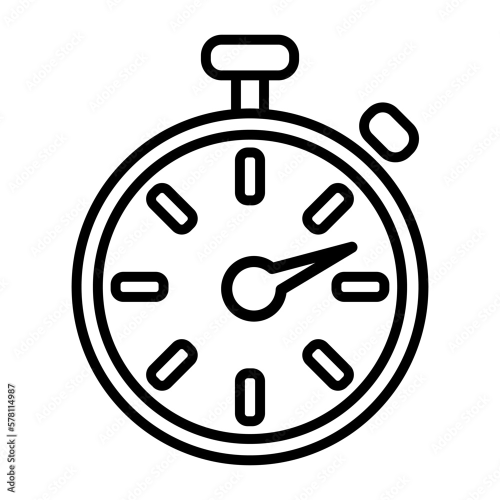 Timer line icon. Countdown timer symbol. Timer. Stopwatch. Vector illustration isolated on white background. Timer line icon. Countdown timer symbol. Timer. Stopwatch. Vector illustration isolated on white background.