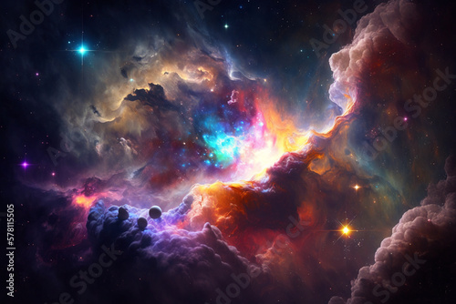 Colorful nebula in space photo © ahmudz