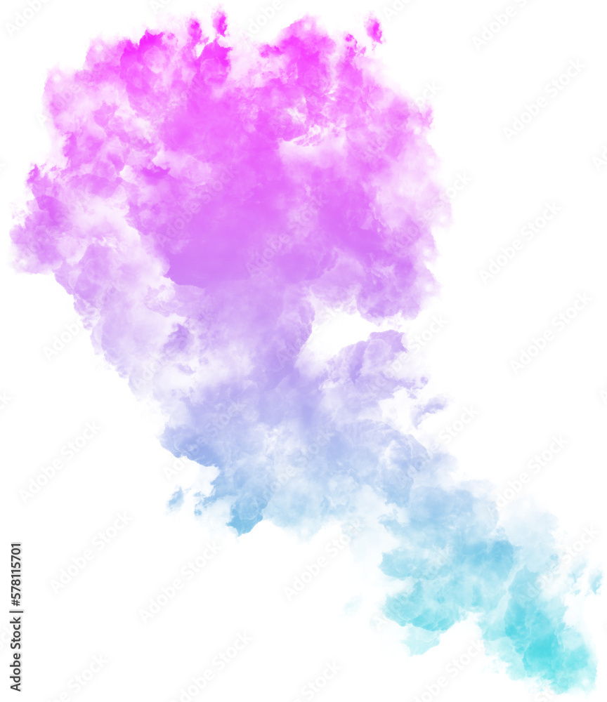 Pink and Blue Gradient Smoke Abstract Shape