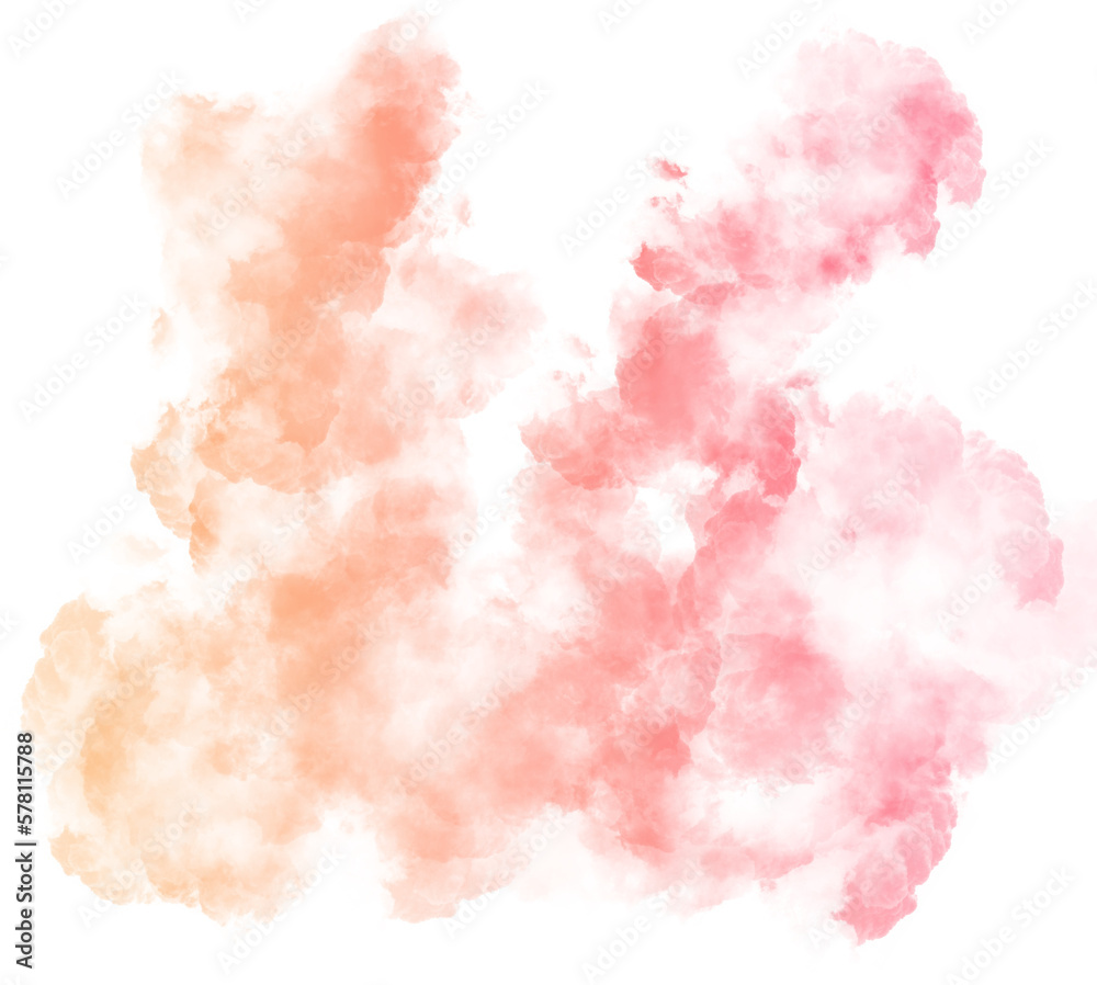 Orange and Pink Gradient Smoke Abstract Shape