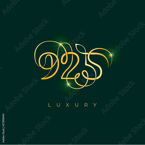 gold green 925 metallic gradient luxury jewelry logo