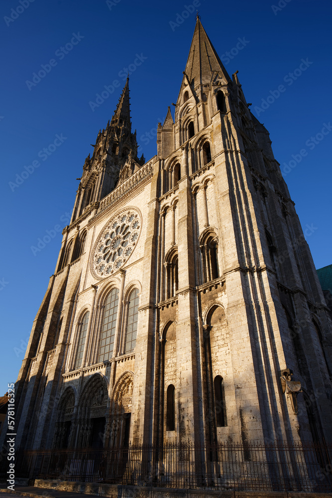 Fototapeta premium The Our Lady of Chartres cathedral is one of the most visited tourist destination in France.