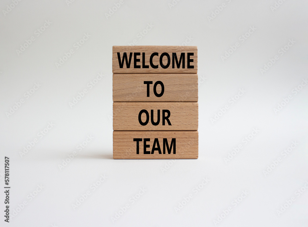 Welcome to our team symbol. Concept words Welcome to our team on wooden blocks. Beautiful white background. Business and Welcome to our team concept. Copy space. Welcome to our team symbol. Concept words Welcome to our team on wooden blocks. Beautiful white background. Business and Welcome to our team concept. Copy space.