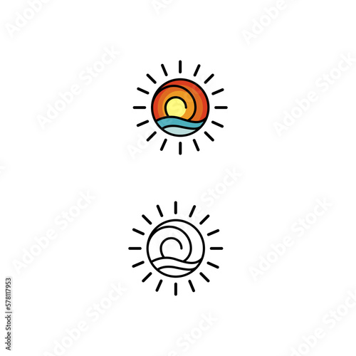sun, sea illustration design vector file