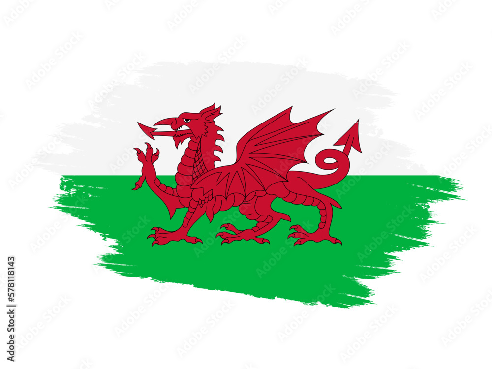 Grunge Wales Flag. Wales Flag with Grunge Texture. Vector illustration Grunge Wales Flag. Wales Flag with Grunge Texture. Vector illustration