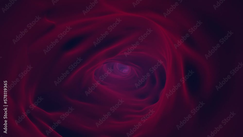 Fantasy dark violet red tunnel travel animation.
