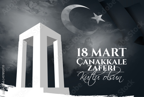 Fotografiet 18 mart canakkale zaferi national holiday , 1915 the day the Ottomans victory Canakkale Victory Monument
