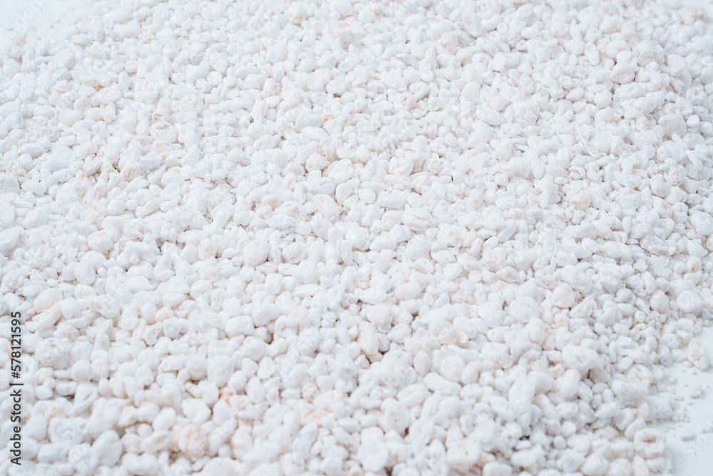 Perlite for plants. neutral material of volcanic origin Perlite for plants. neutral material of volcanic origin