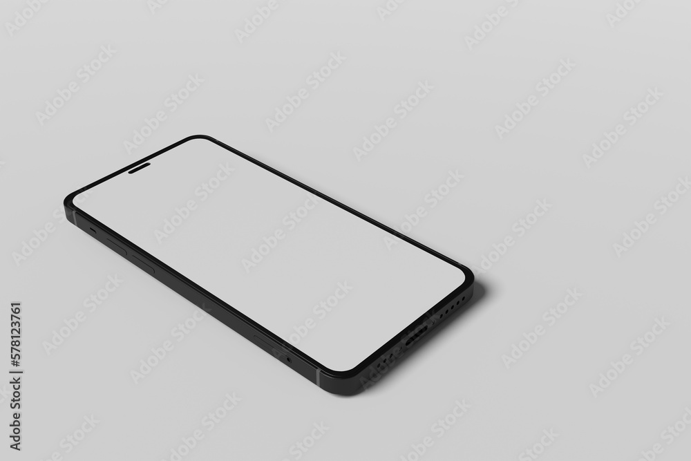 Black Smartphone with blank screen on white background mockup, product modern concept. Black Smartphone with blank screen on white background mockup, product modern concept.