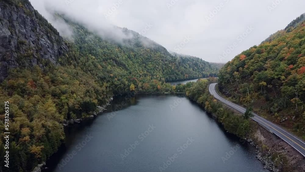 drone flyover of a lake drone flyover of a lake