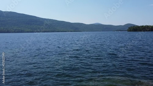 Lake weir from drone