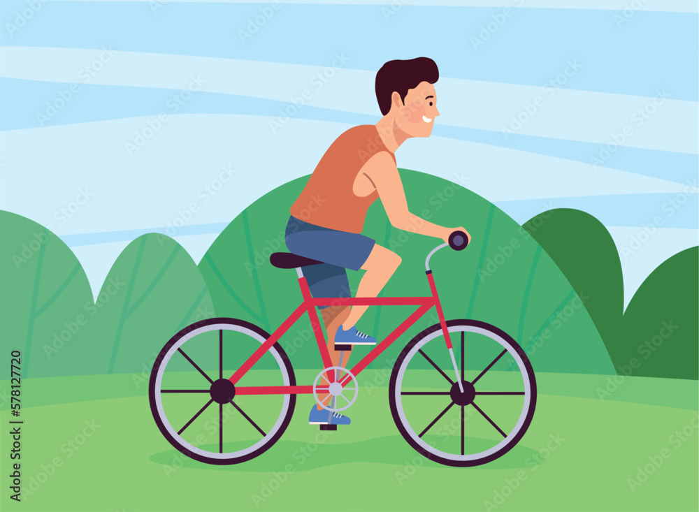 male athlete in bicycle landscape male athlete in bicycle landscape