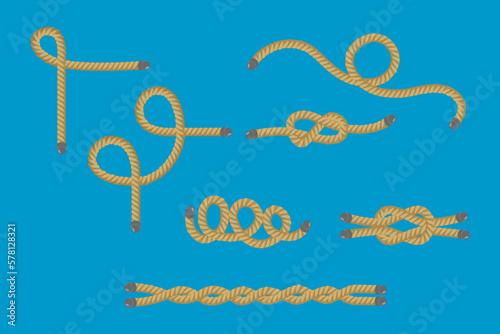 Vector Illustration of Rope, Sailing Decoration Elements