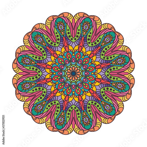 Decorative colorful mandala pattern design