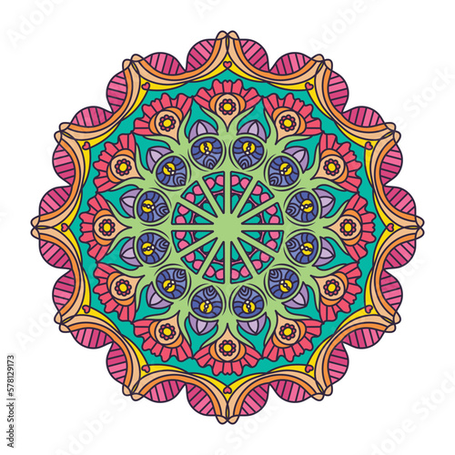Decorative colorful mandala pattern design