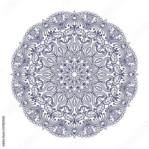 Floral mandala design for adult coloring books, decorations, backgrounds, banners etc.