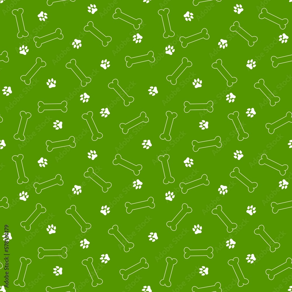 Zielony motyw z kostkami i łapkami