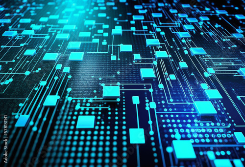 AI-Generated 3D Render of Digital Binary Code Matrix: Cybersecurity in the Digitalized Networked World