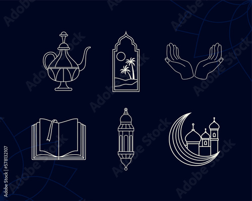 six ramadam kareem icons