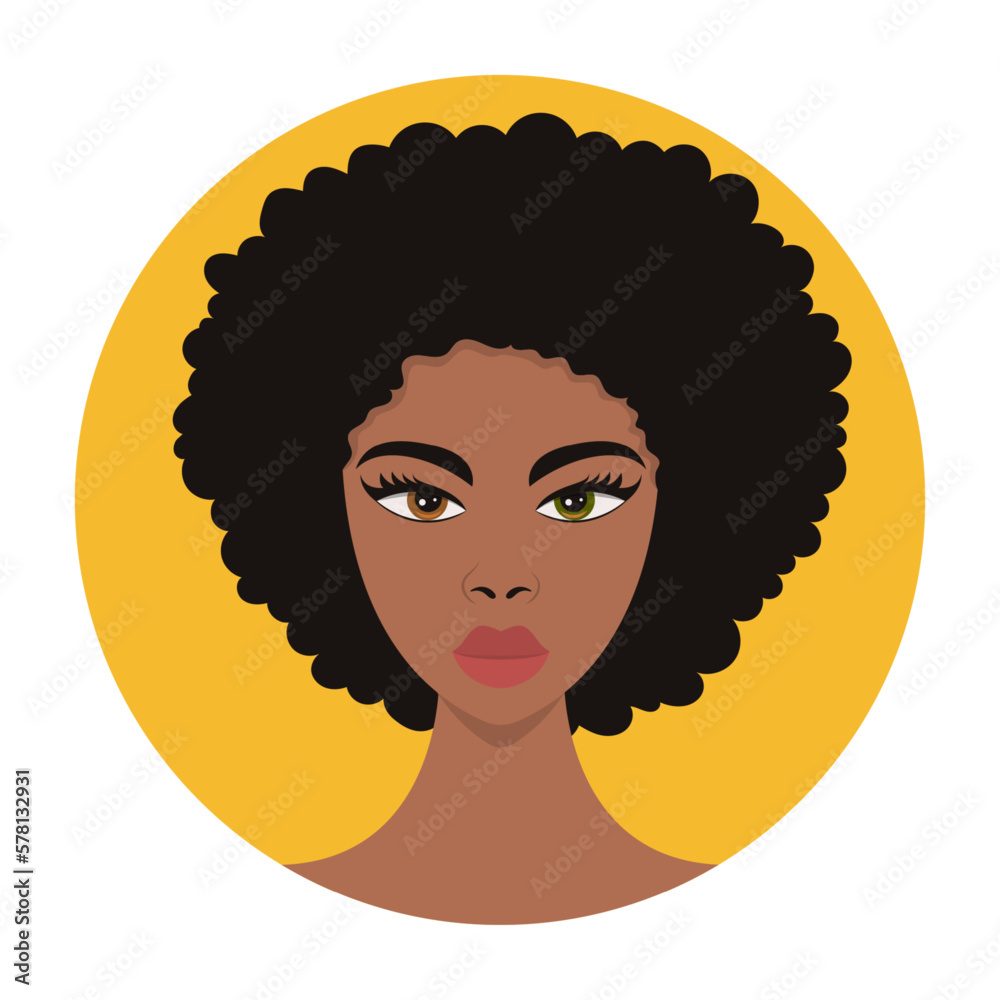 African American women icon. Afro hairstyle. Vector illustration African American women icon. Afro hairstyle. Vector illustration