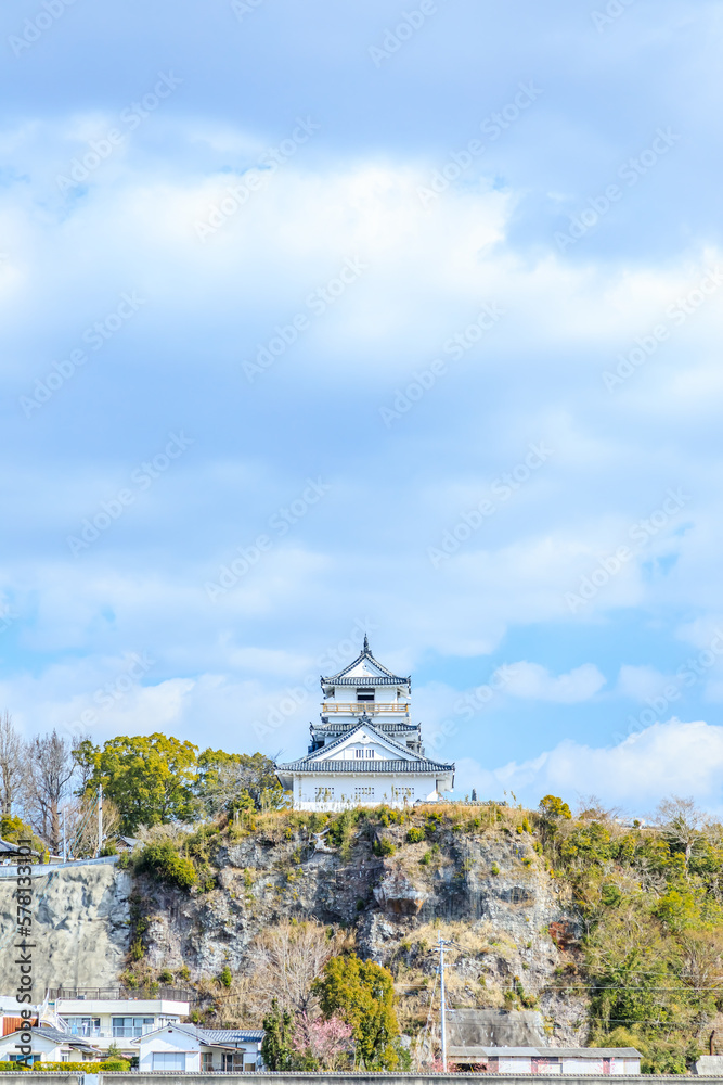 冬の杵築城　大分県杵築市　Kitsuki Castle in winter. Ooita Pref, Kitsuki City.