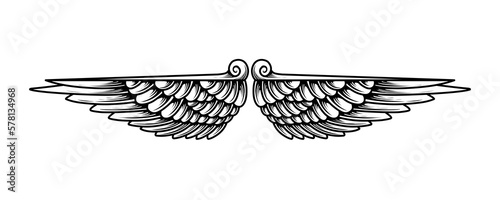 Vector angel wings tattoo design