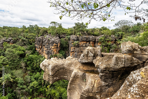 Beautiful landscape view on the way to the Gruta da Lapa Doce cave, Chapada Diamantina in Bahia, Brazil. photo