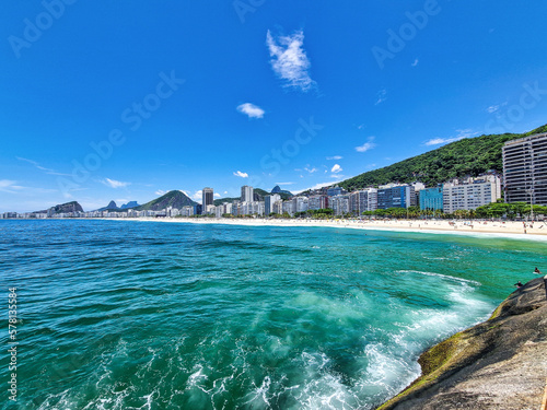 Copacabana beach in Rio de Janeiro, Brazil is the most famous beach of Rio de Janeiro