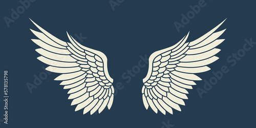Vector white angel wings design