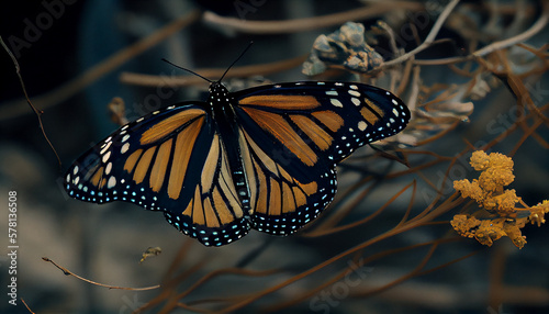 One Monarch Butterfly