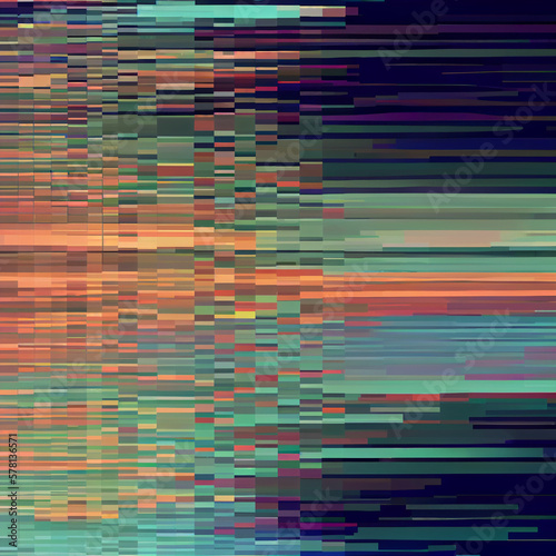 Colorful horizontal and vertical lines pixel glitch pattern texture. Ai generative Art.